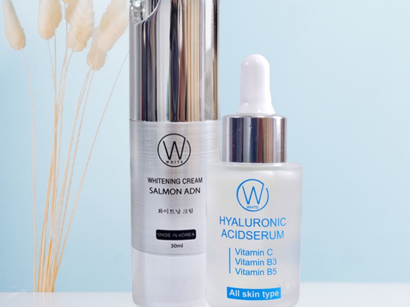 Combo Serum Hyaluronic Acid và Kem face chiết xuất Cá hồi