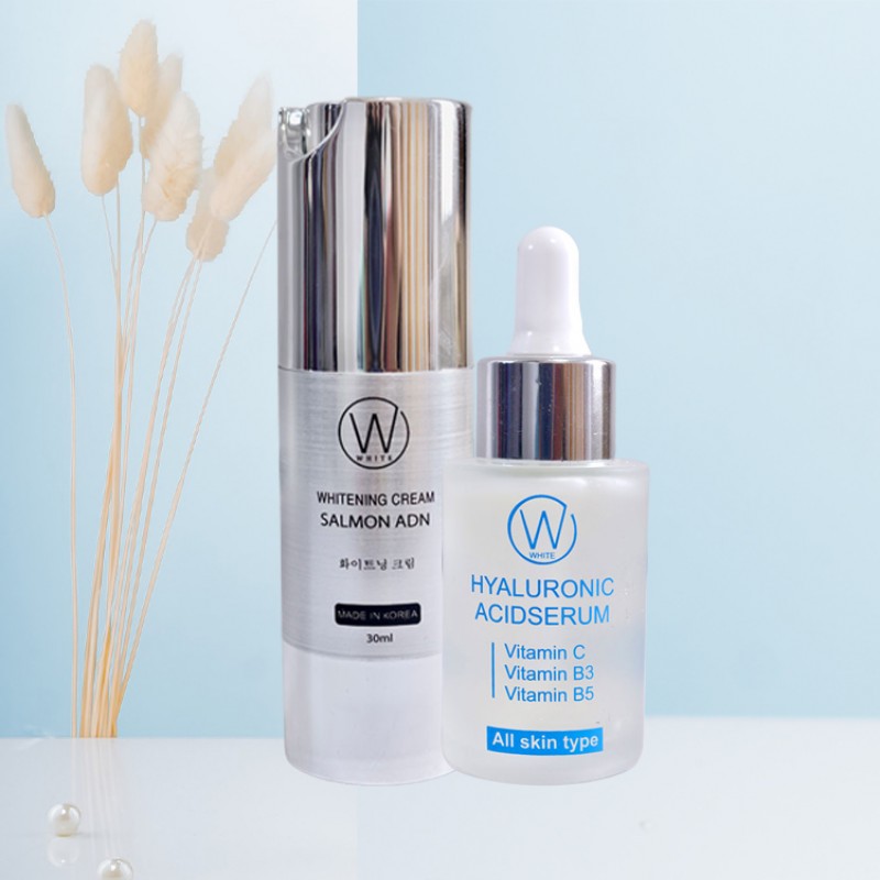 Combo Serum Hyaluronic Acid và Kem face chiết xuất Cá hồi